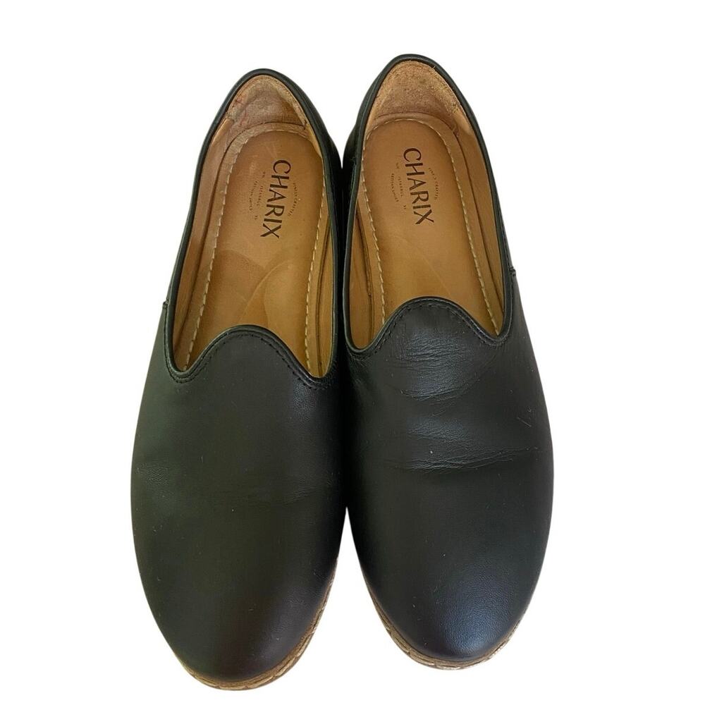 CHARIX Artisan Women's Leather, Slip-on Flats, EU 41/ US 9.75, Black, Minimalist